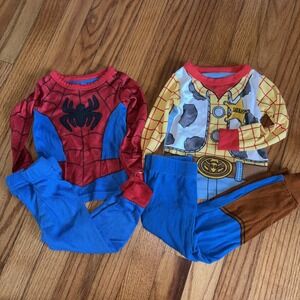 Disney Baby Toy Story Woody and  Spider-Man Costume Bundle 18M Pajamas Lot